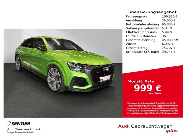 RSQ8 441 KW Pano LED Keramic NAVI LEDER 305 Km/h